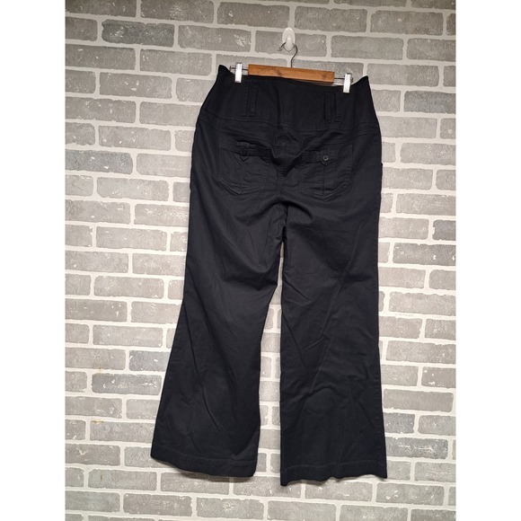 Lane‎ Bryant Womens High Waist Button Fly Y2k  Black Wide Leg Pants Size 14 - Picture 7 of 10